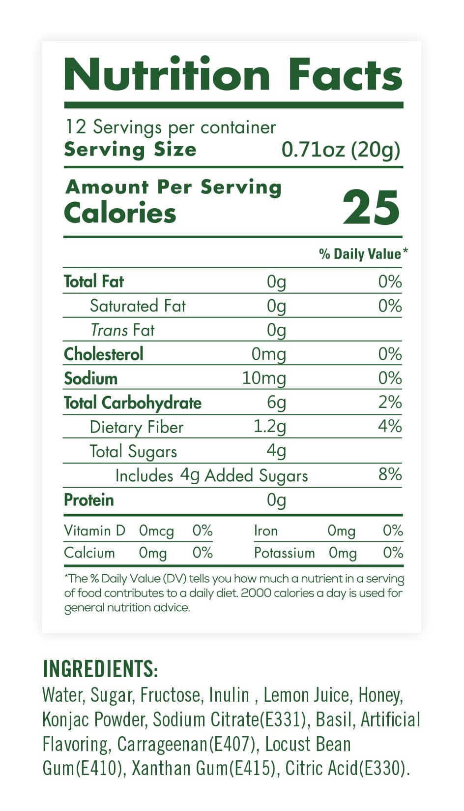 nutrition facts of lemon qq jelly