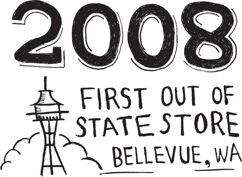 2008, first out of state store, bellevue, wa